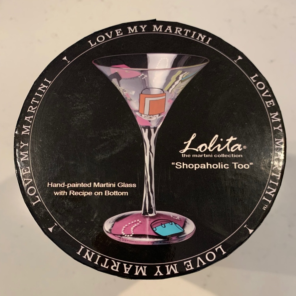 Lolita “Shopaholic Too” Martini Glass NIB